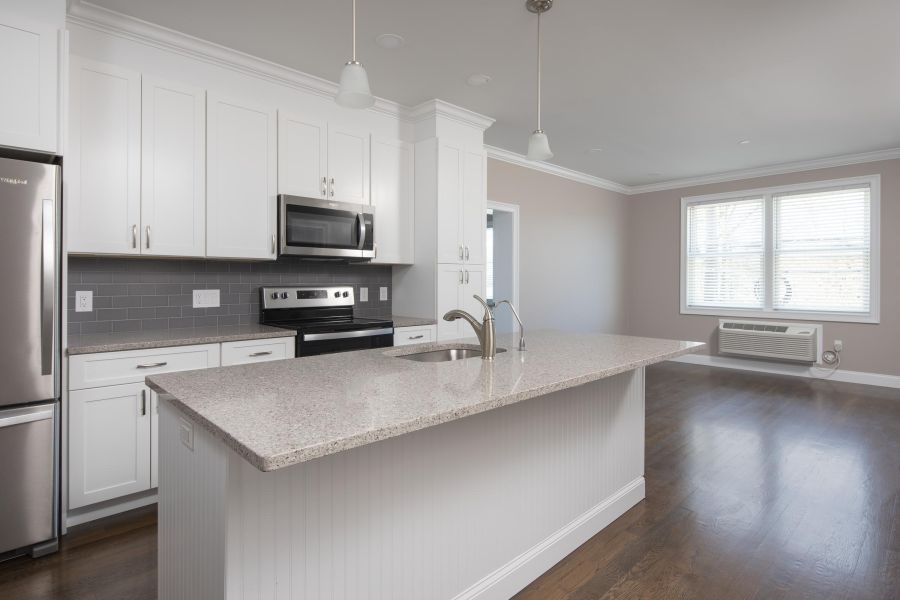 North Washington Square at Hickory Modern Minimal Bathroom with Tub and Sink