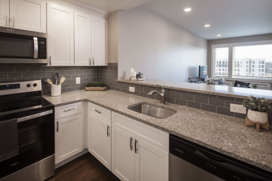 The Atrium Modern Minimal Bathroom with Tub and Sink