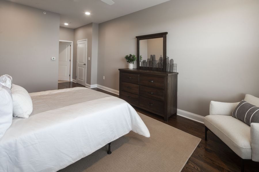 The Atrium Modern Minimal Bathroom with Tub and Sink