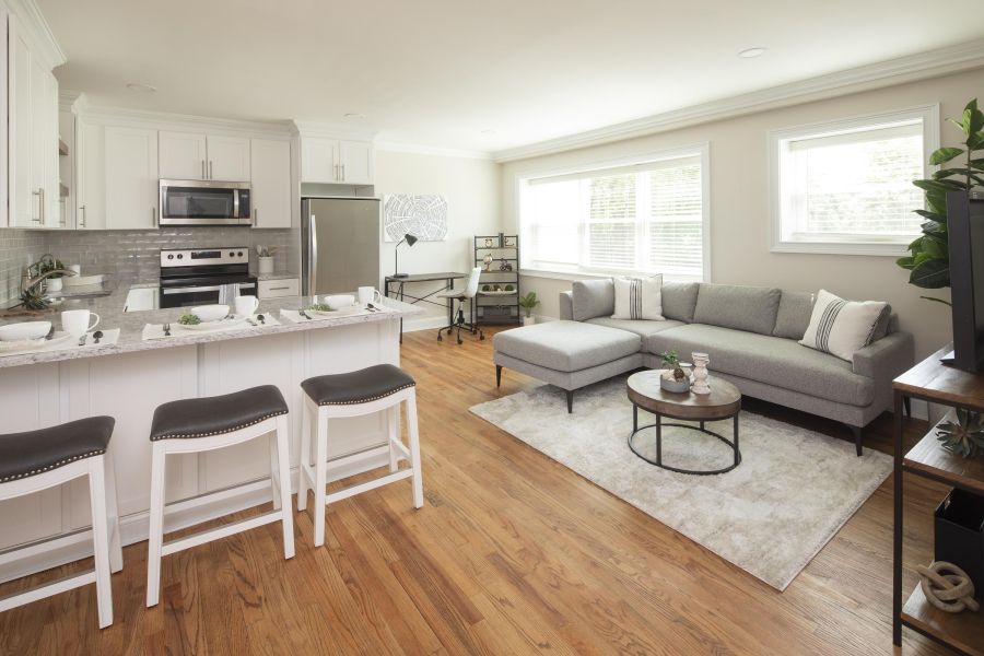 The Parkview @ Polifly Modern Minimal Bathroom with Tub and Sink