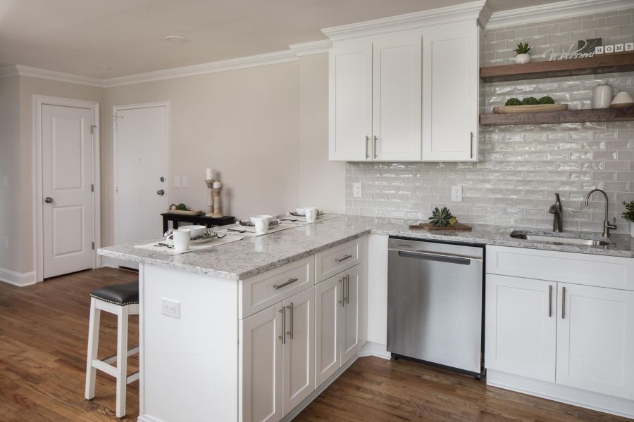 The Parkview @ Polifly Modern Minimal Bathroom with Tub and Sink